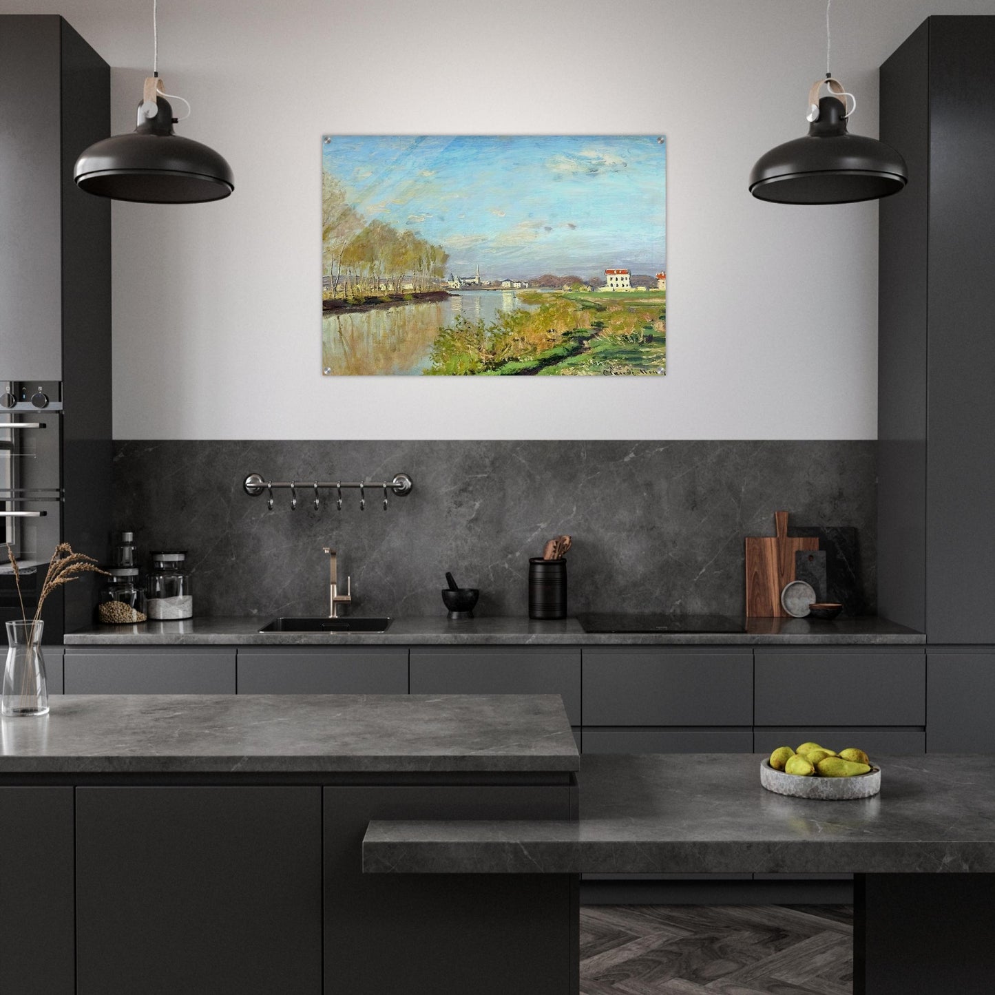 Argenteuil, The Seine - claude monet Acrylic Print - 70x100 cm / 28x40″ inches