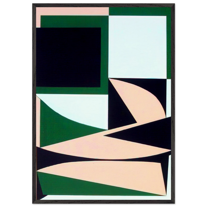 Ezinor - 1949 - Victor Vasarely 70x100 cm / 28x40 inches Framed Art Print – Black Wooden Frame