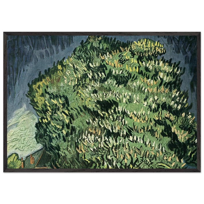 Chestnut Trees in Blossom - Vincent van Gogh 70x100 cm / 28x40 inches Framed Art Print – Black Wooden Frame