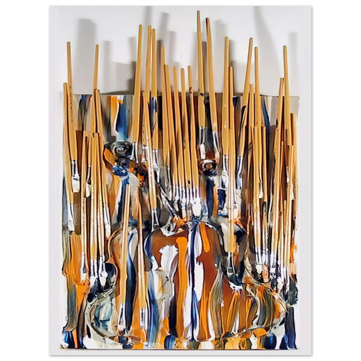 Arman - Paintbrushes Violin - II - 1980 75x100 cm / 30x40inches Fine Art Poster