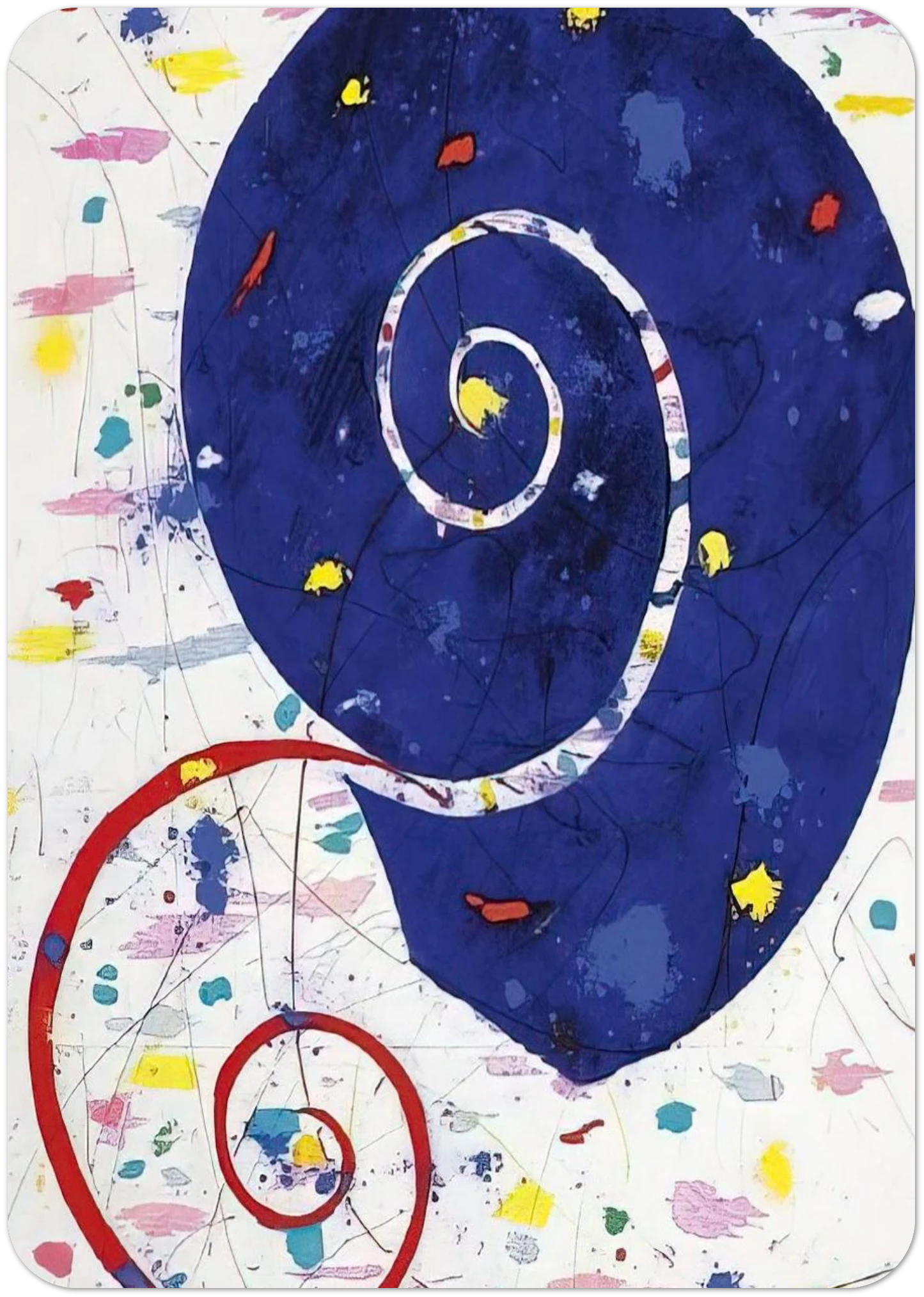 Ammonite SFM 82-063 By Sam Francis Pack of 10 Post Cards | Sam Francis Post Cards | A6 (10.5 x 14.8 cm) - 4.1 x 5.8 inches