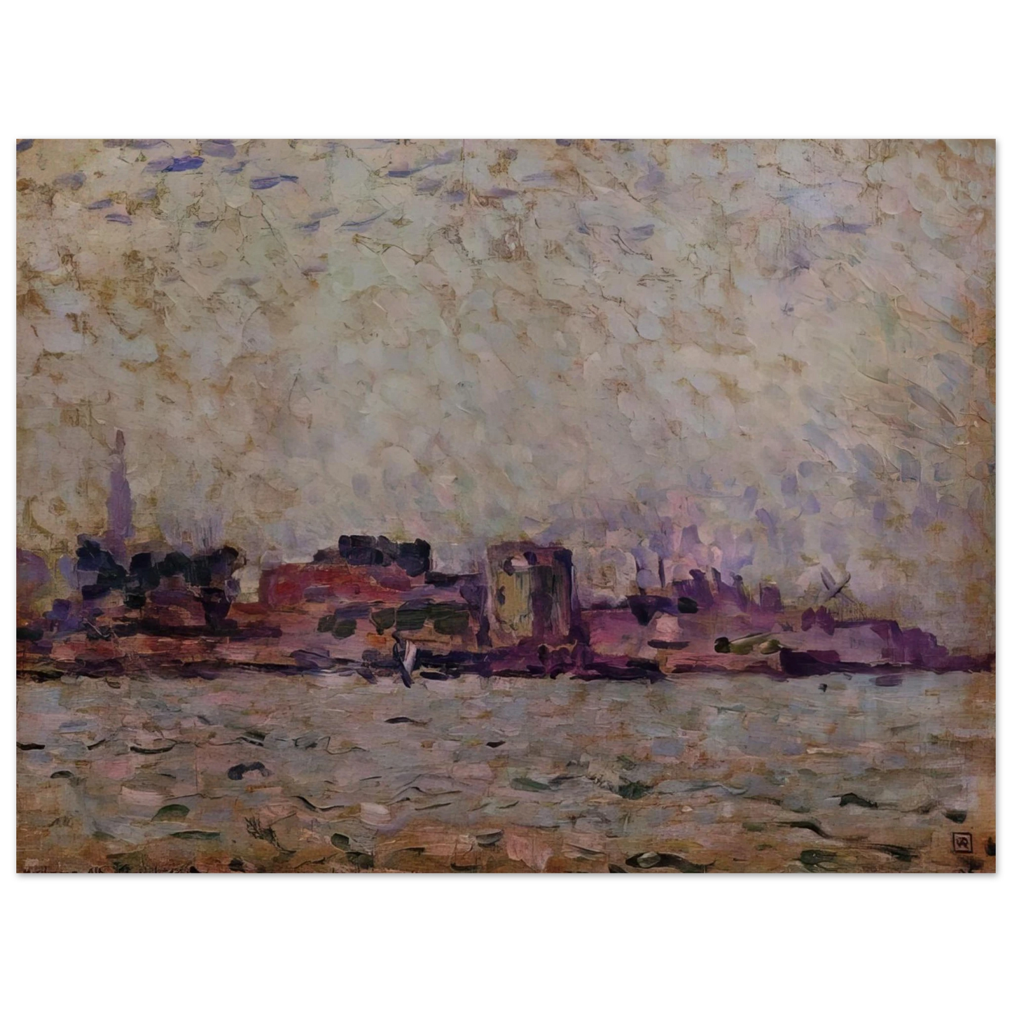 Theo van Rysselberghe - MORNING FOG OVER THE PORT OF VEER HOLLAND 1906 Fine Art Poster - Default Title