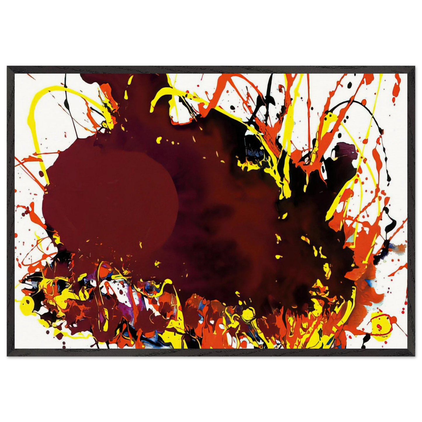 Untitled SFP94-139 SFF 1809 - Sam Francis Framed Art Print – Black Wooden Frame - Default Title - -Framed Art Print