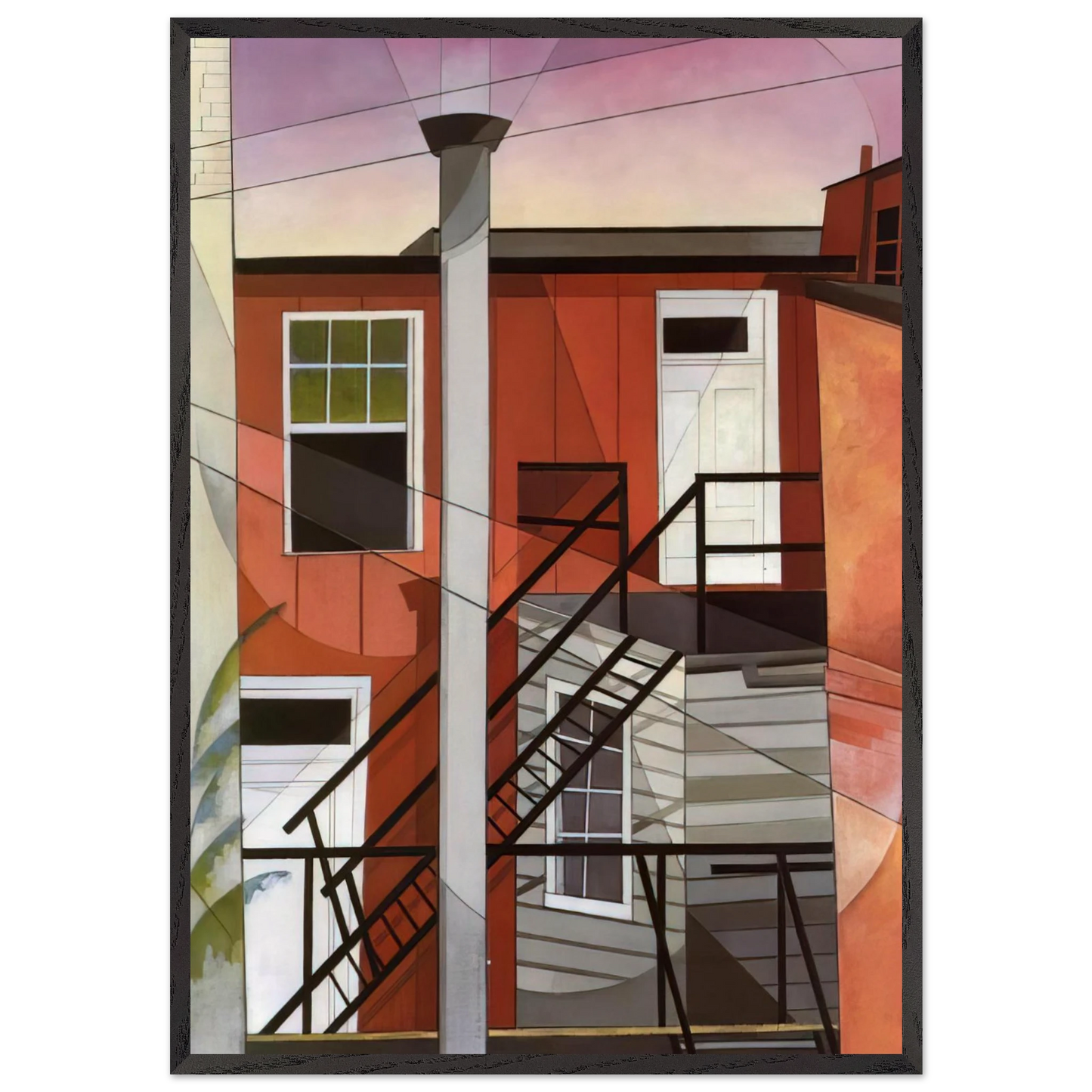Modern Conveniences - 1921 - Charles Demuth 70x100 cm / 28x40 inches Framed Art Print – Black Wooden Frame