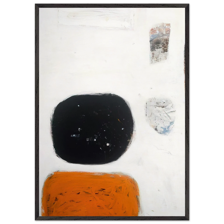 Orange Black and White - 1960 - William Scott 70x100 cm / 28x40 inches Framed Art Print – Black Wooden Frame