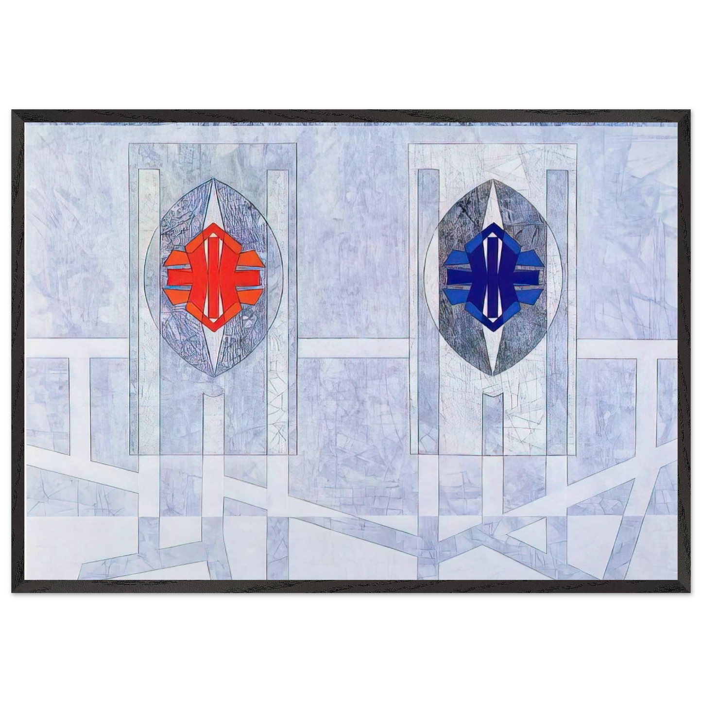 Twice - 1972 - Jimmy Ernst Framed Art Print – Black Wooden Frame - Default Title - -Framed Art Print