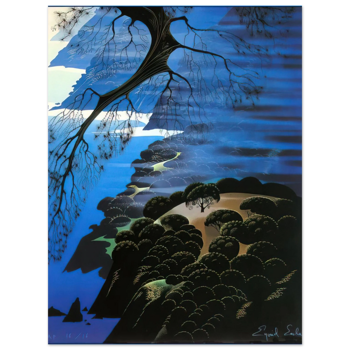 Eyvind Earle - Mystical Coastline 75x100 cm / 30x40inches Fine Art Poster