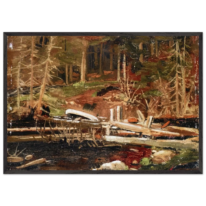 OLD LUMBER DAM ALGONQUIN PARK 1912 - Tom Thomson 70x100 cm / 28x40 inches Framed Art Print – Black Wooden Frame