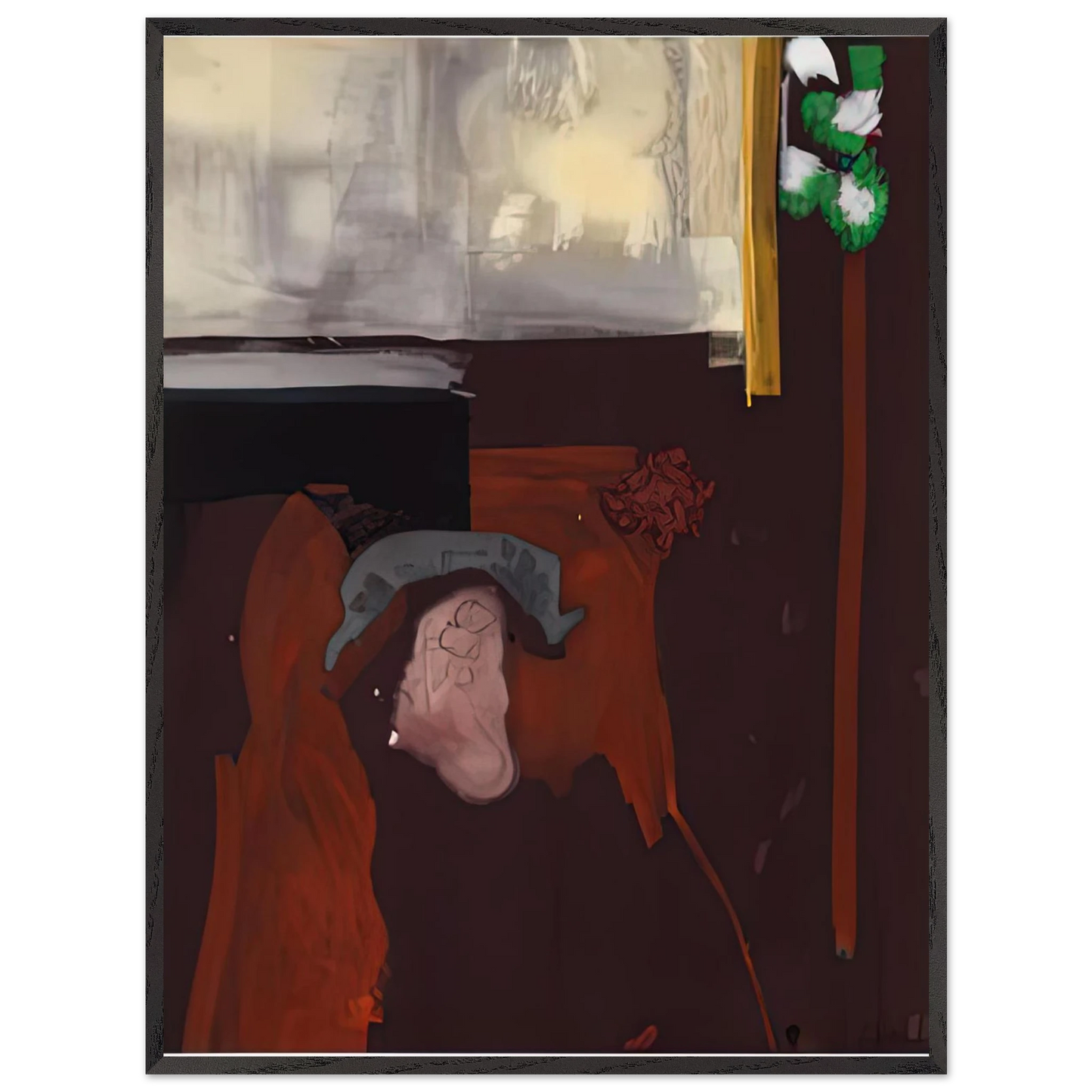 Helen Frankenthaler - The Widow of Fantin Latour, 1988- Wall Art - 21x29.7 cm / 8x12" - Premium Wooden Framed Poster With Fine Art Paper - Black frame