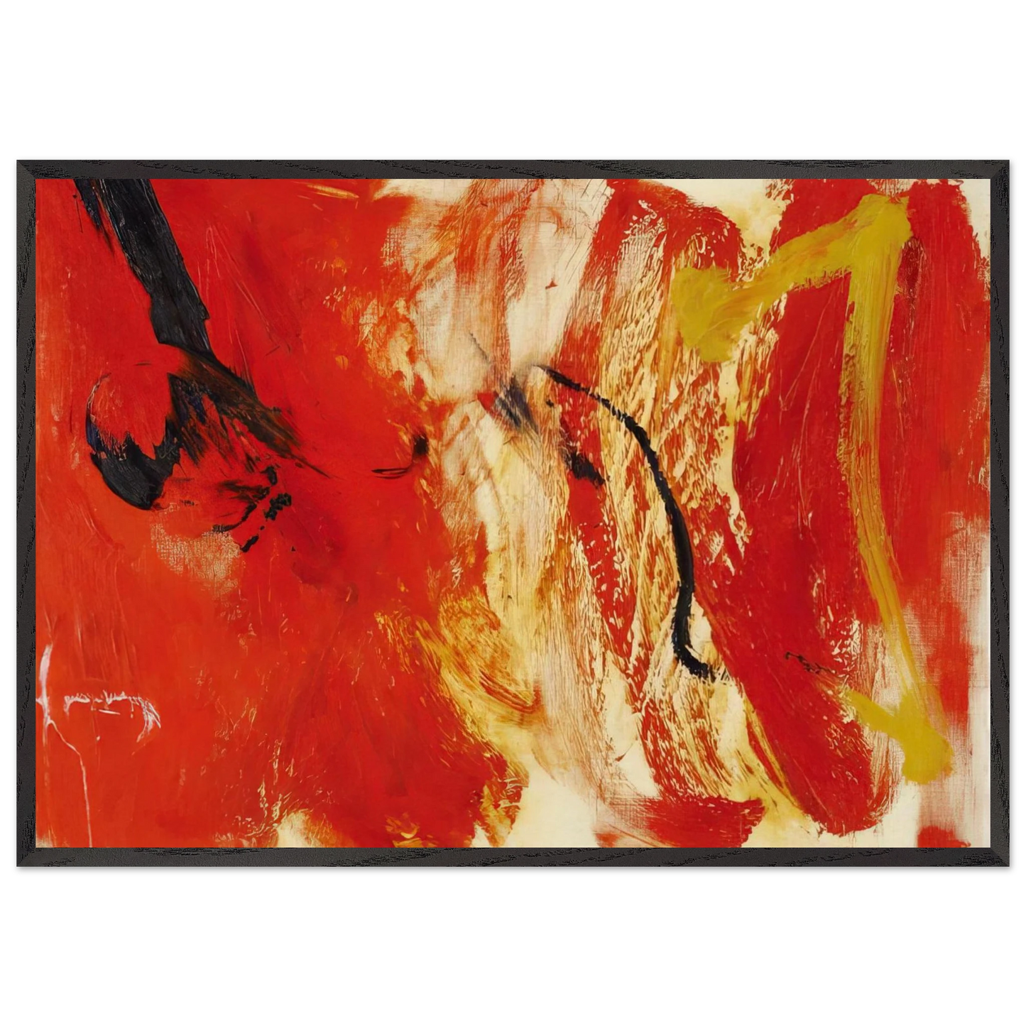 Untitled - 1960 N10 - Jiro Yoshihara 70x100 cm / 28x40 inches Framed Art Print – Black Wooden Frame