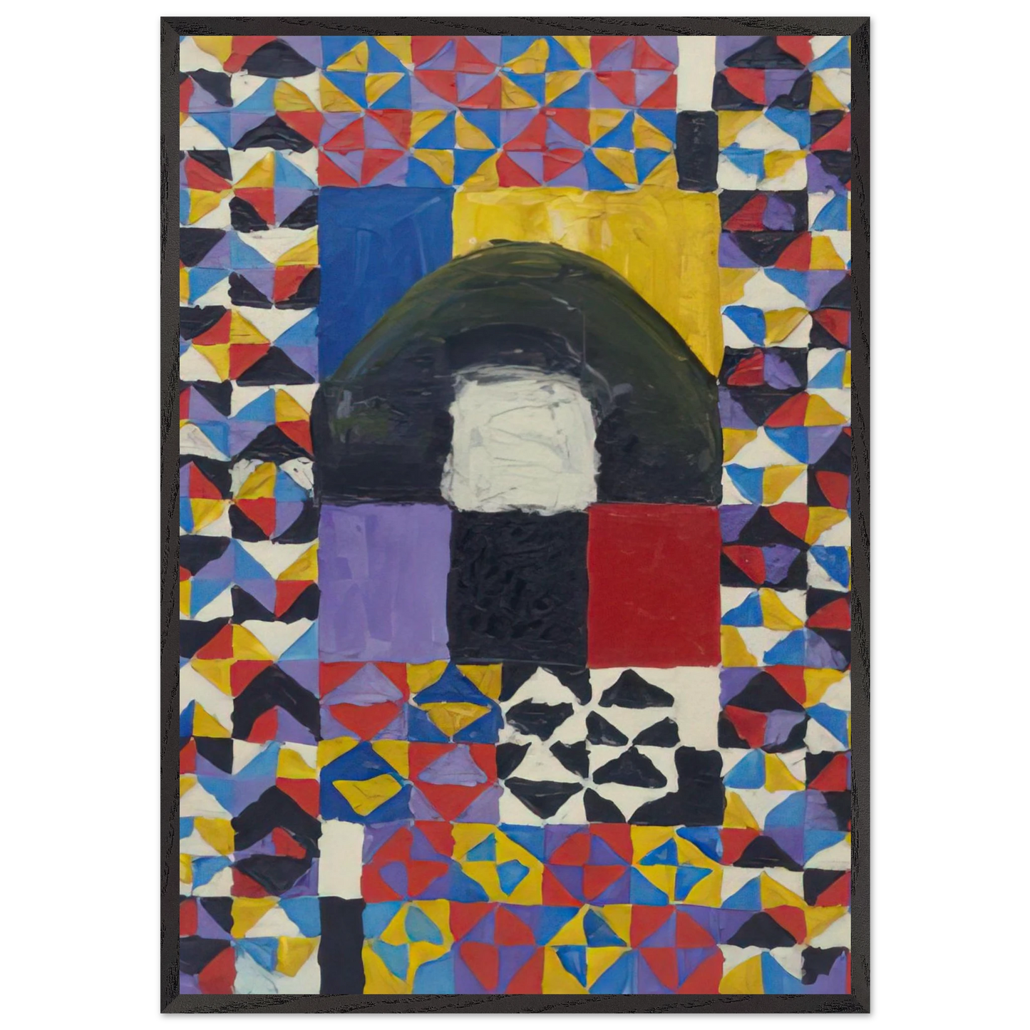 Tattoed - 1958 - Alfred Jensen Framed Art Print – Black Wooden Frame - Default Title - -Framed Art Print