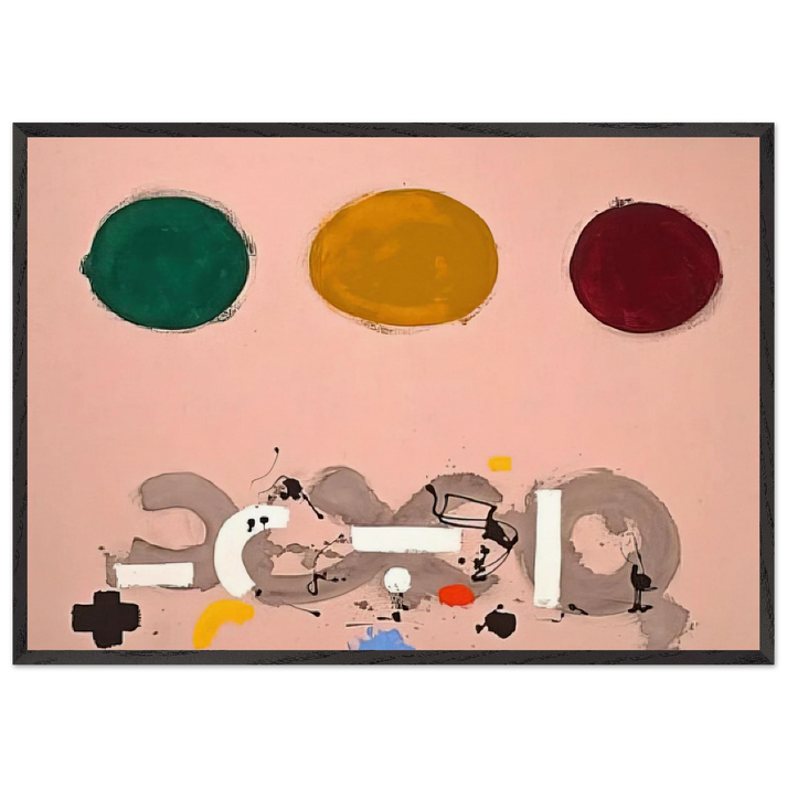 Green Ochre Maroon - 1969 - Adolph Gottlieb 70x100 cm / 28x40 inches Framed Art Print – Black Wooden Frame