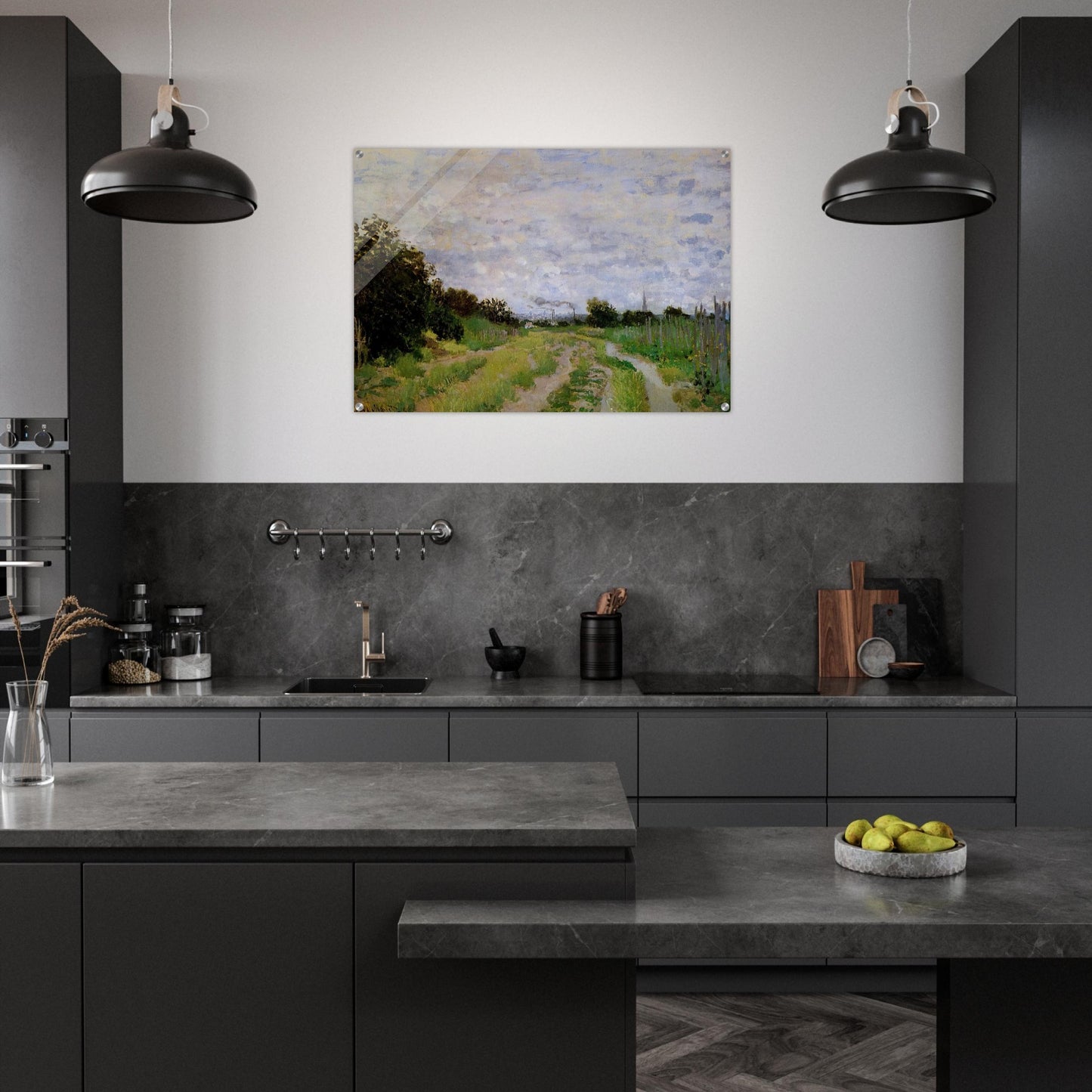 Lane in the Vineyards at Argenteuil - claude monet Acrylic Print - 70x100 cm / 28x40″ inches