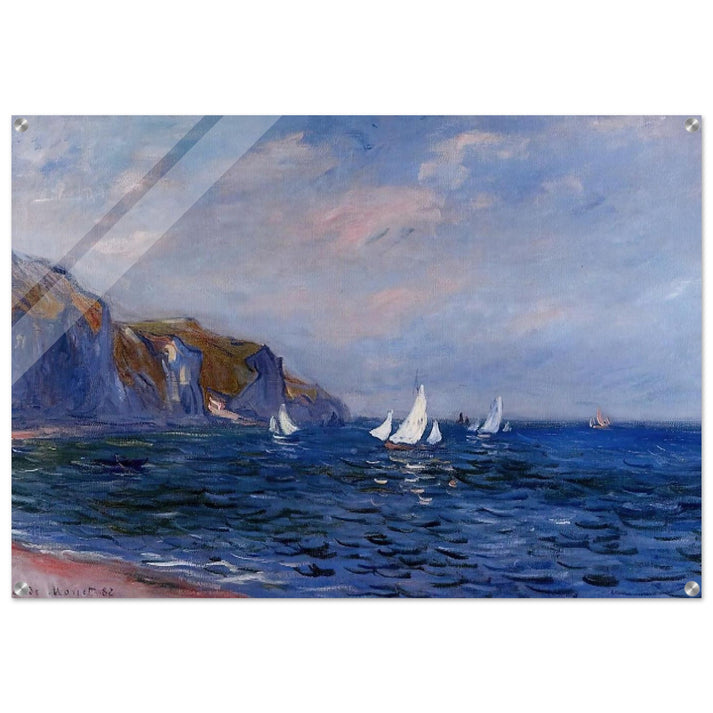Cliffs and Sailboats at Pourville - claude monet Acrylic Print - 70x100 cm / 28x40″ inches