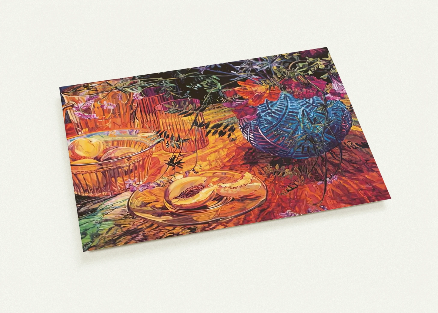 CUT PEACH BLUE VASE 1993 By Janet Fish Pack of 10 Post Cards | Janet Fish Post Cards | A6 (10.5 x 14.8 cm) - 4.1 x 5.8 inches