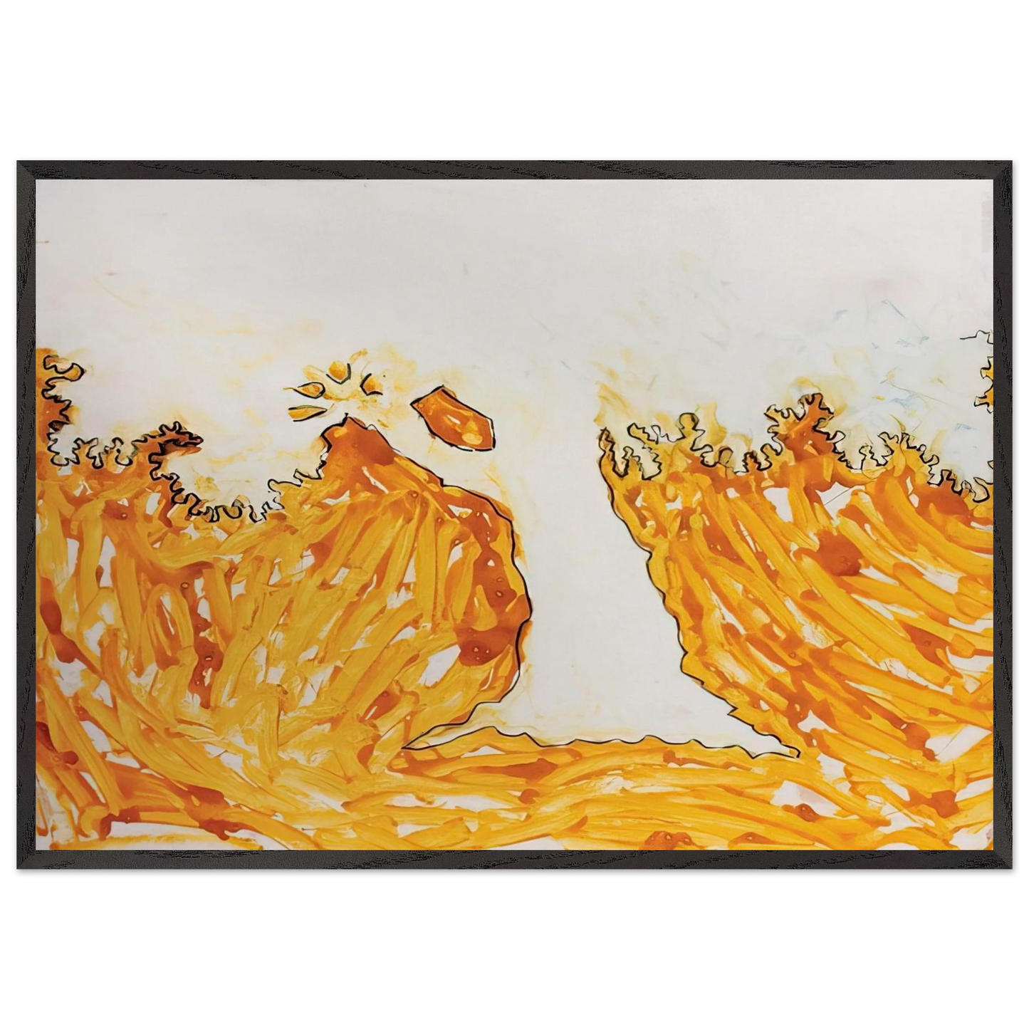 Larbre en automne - Art Informel - Mario Schifano 70x100 cm / 28x40 inches Framed Art Print – Black Wooden Frame