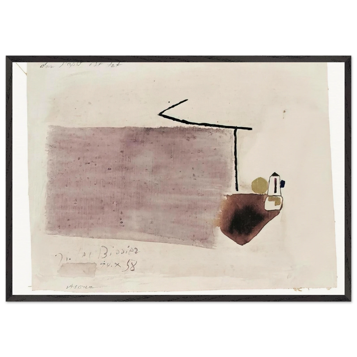 14X58 - 1958 - Julius Bissier 70x100 cm / 28x40 inches Framed Art Print – Black Wooden Frame
