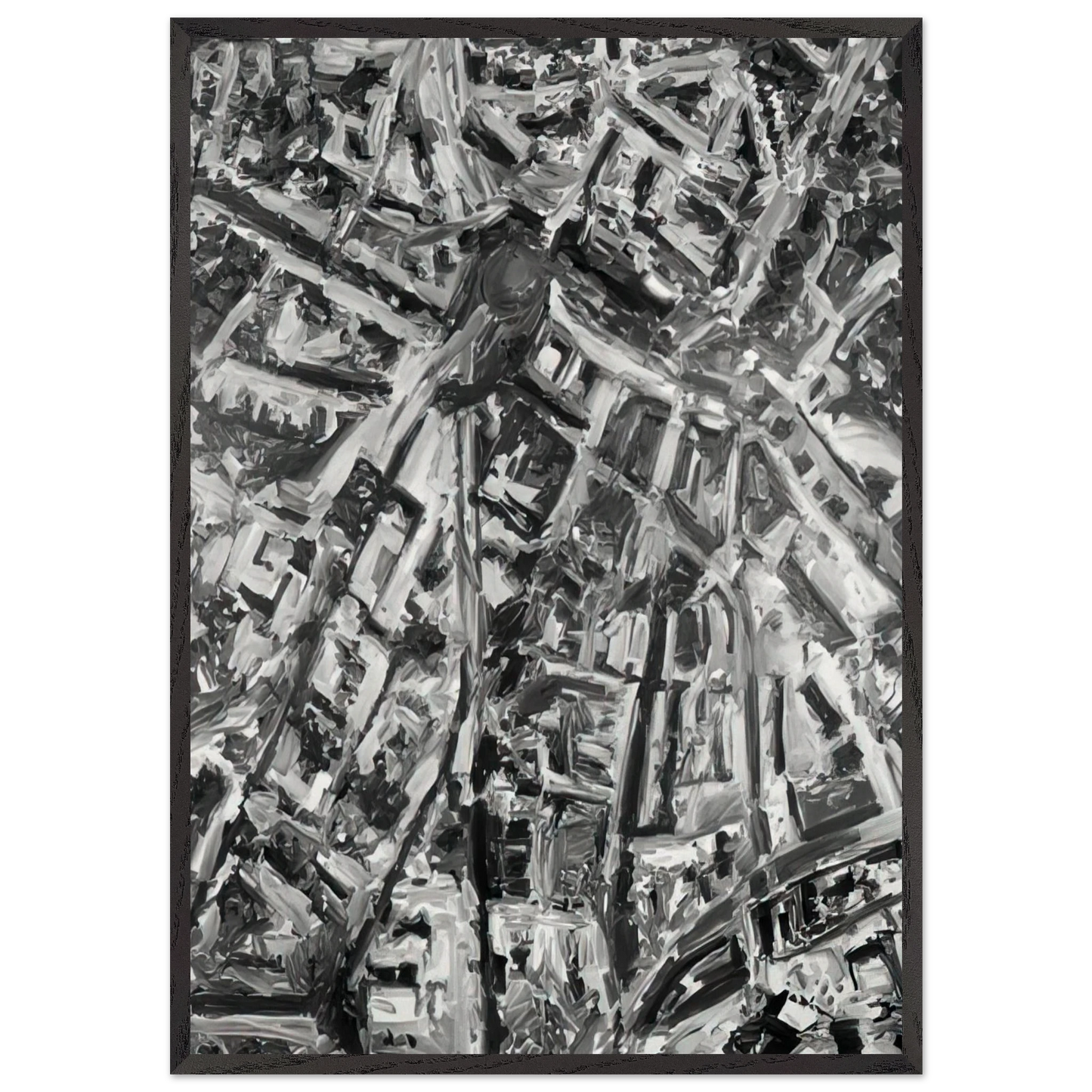 TOWNSCAPE PL 1970 - Gerhard Richter Framed Art Print – Black Wooden Frame - Default Title - -Framed Art Print