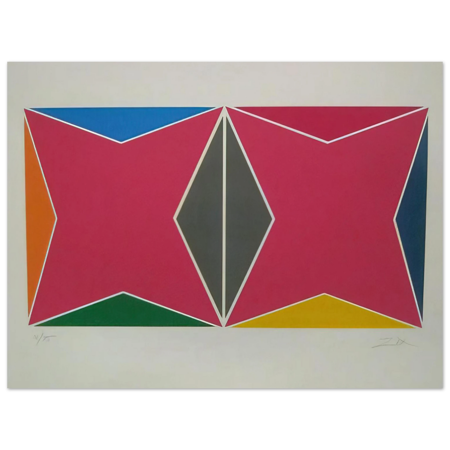 Larry Zox - Geometric Composition - Hard Edge Painting Fine Art Poster - Default Title