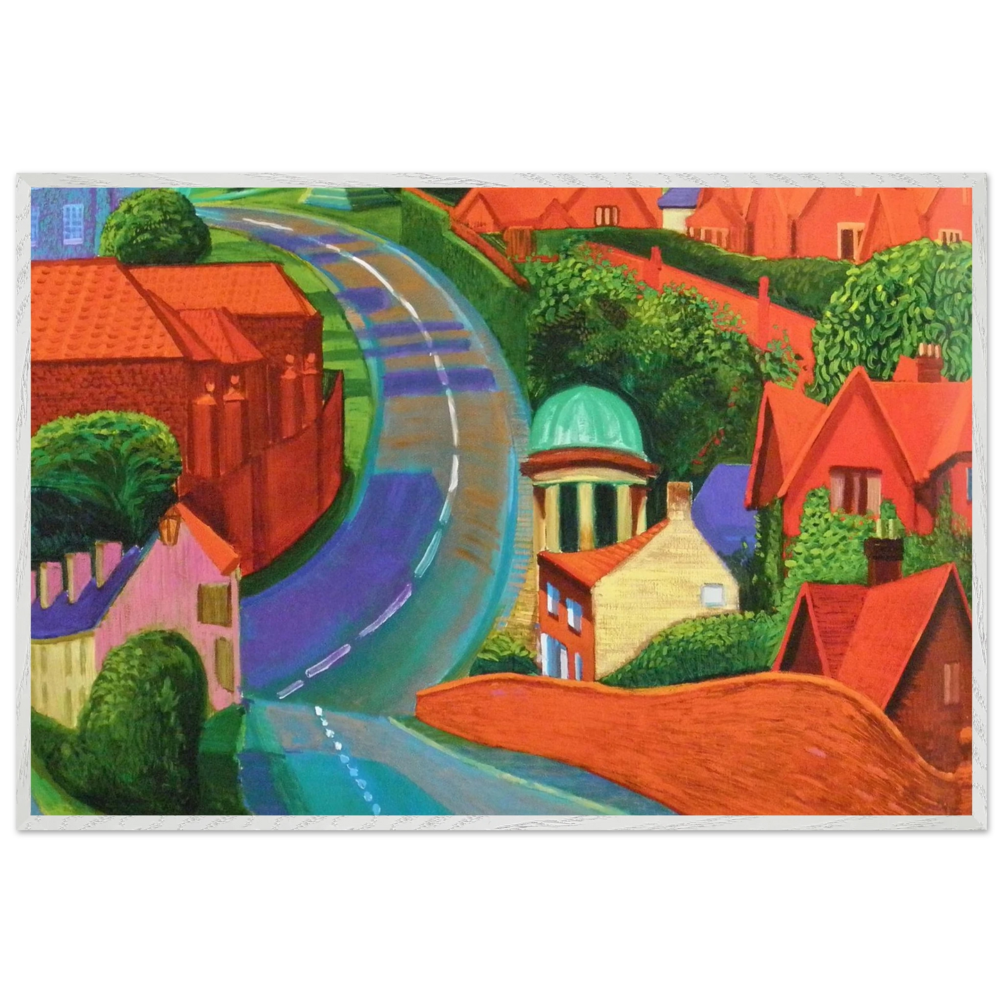 David Hockney - The Road to York Through Sledmere - A2 (42 x 59.4 cm) - Premium Wooden Framed Poster With Fine Art Paper-canvas - Black frame