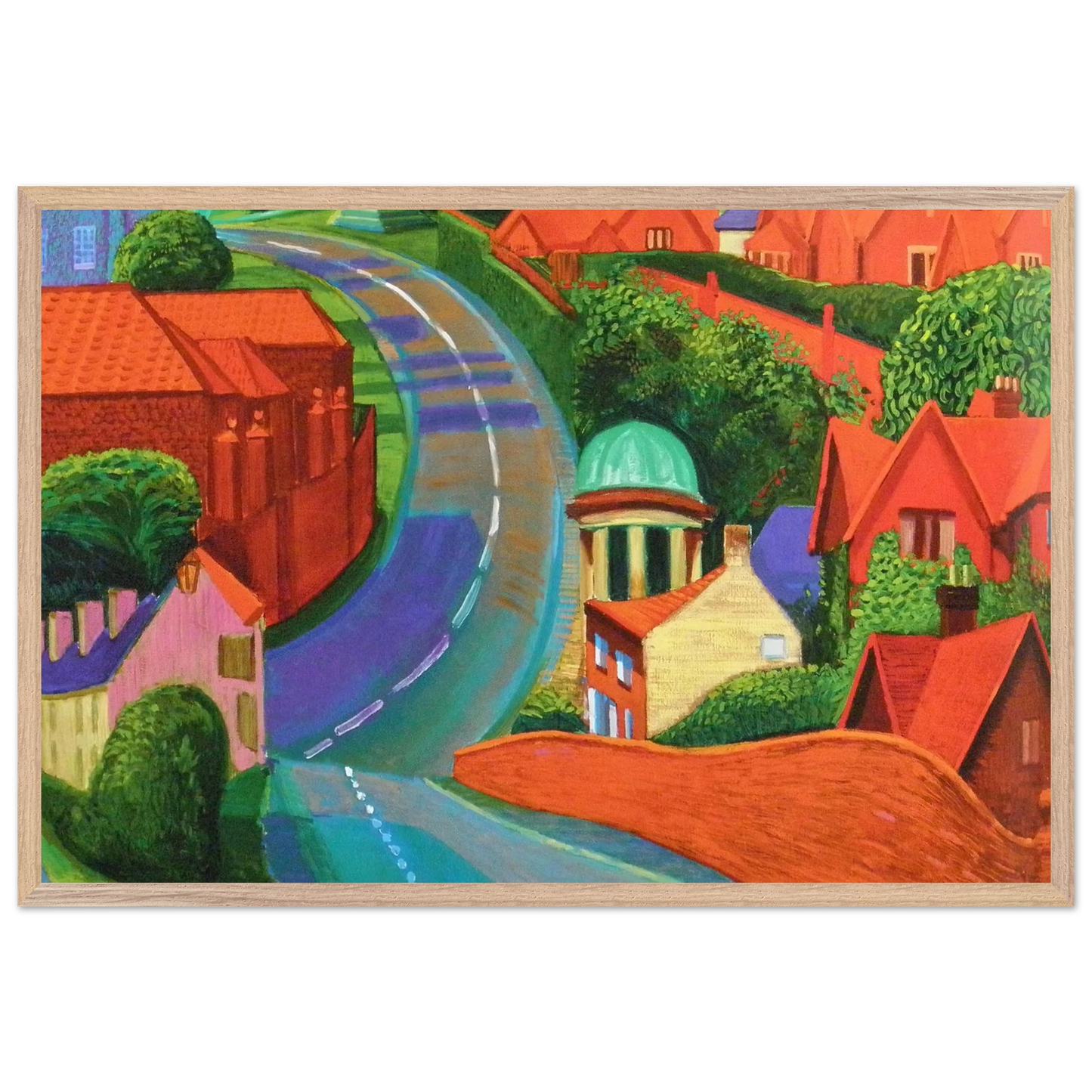 David Hockney - The Road to York Through Sledmere - 50x70 cm / 20x28 inches - Fine Art Poster-canvas - -