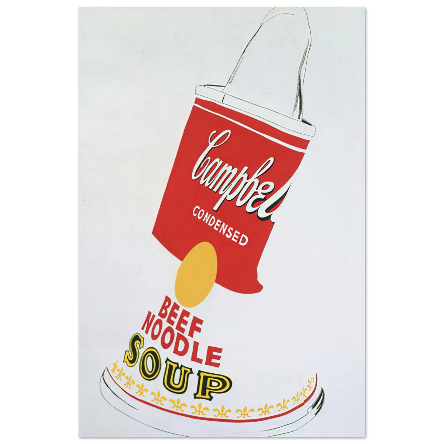 Andy Warhol - Crushed Campbell's Soup Can Beef Noodle Fine Art Poster - 40x60 cm / 16x24 inches