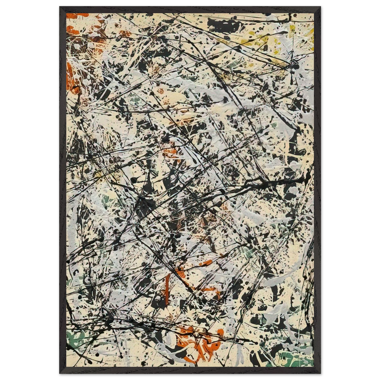 NUMBER 32 1947 - Jackson Pollock 70x100 cm / 28x40 inches Framed Art Print – Black Wooden Frame