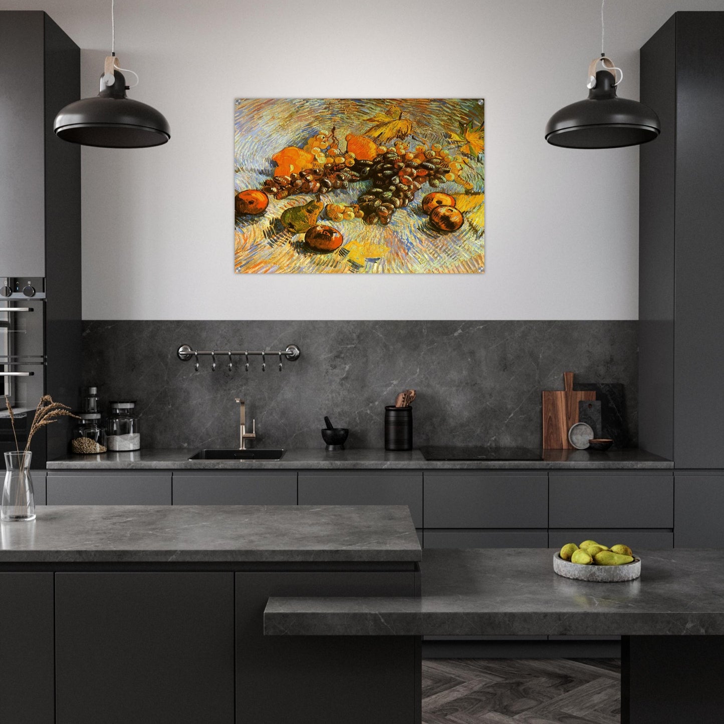 Still Life with Apples, Pears, Lemons and Grapes - Vincent van Gogh Acrylic Print - 70x100 cm / 28x40″ inches | Vincent van Gogh Wall Art | Vincent van Gogh Prints