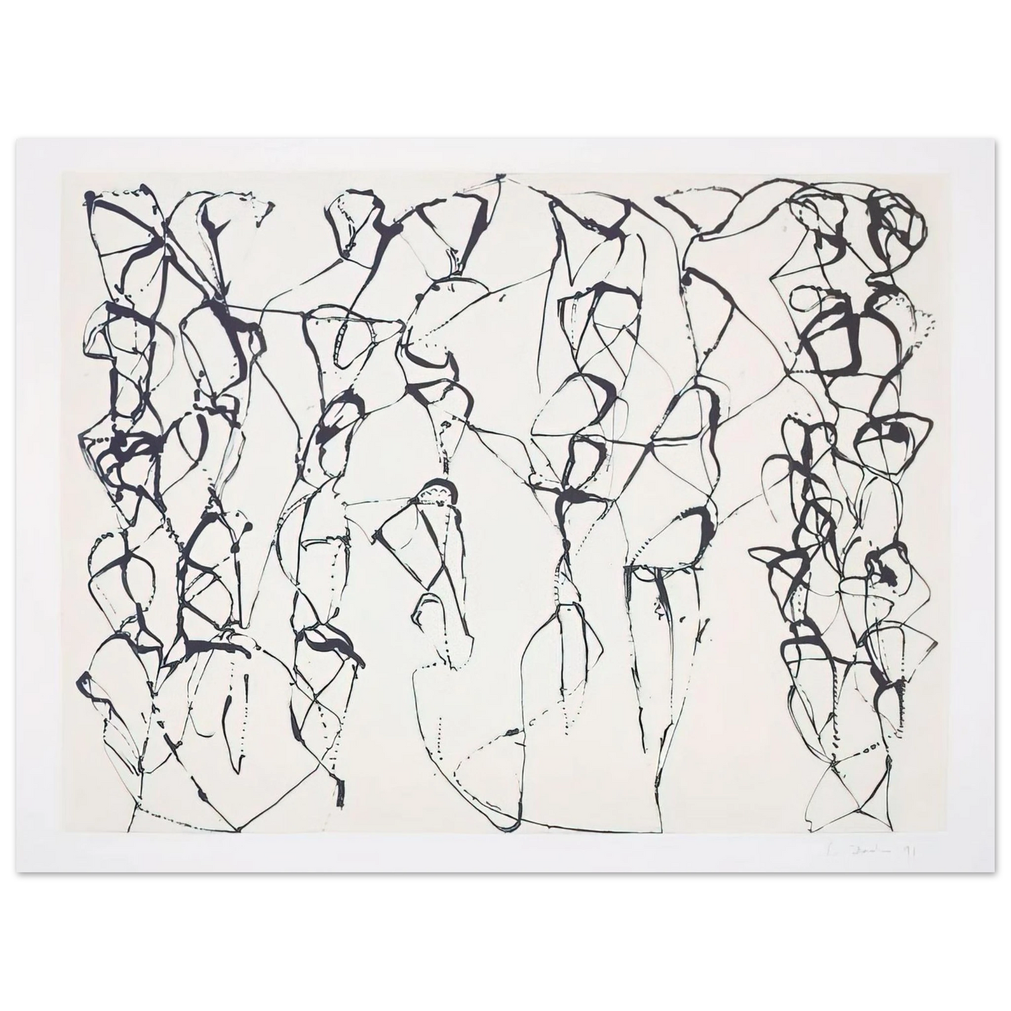Brice Marden - Cold Mountain Series, Zen Study 6 - 1991 Fine Art Poster - Default Title