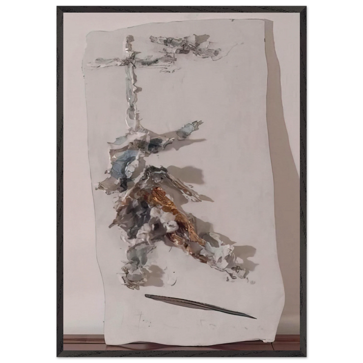 Deposition - 1955 - Lucio Fontana 70x100 cm / 28x40 inches Framed Art Print – Black Wooden Frame