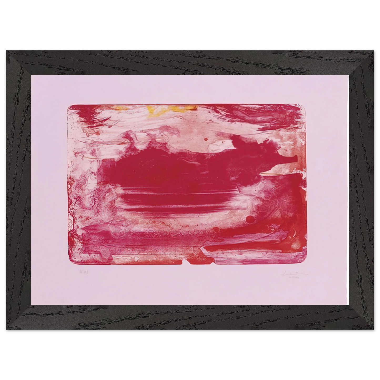 Helen Frankenthaler - The Red Sea - 1982 Wall art - 21x29.7 cm / 8x12" - Premium Wooden Framed Poster With Fine Art Paper - Wood frame