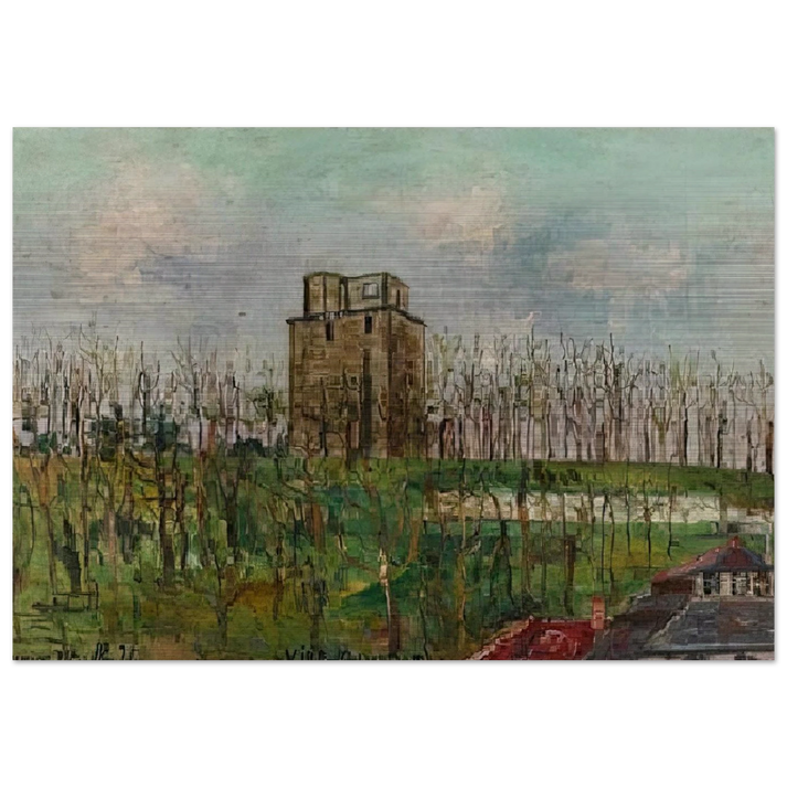 DONJON STREET - Maurice Utrillo Brushed Aluminum Print - 70x100 cm / 28x40 inches | Maurice Utrillo Aluminum Print | Maurice Utrillo Prints