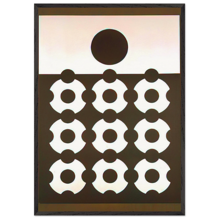 Relief Metal - 1960 - Victor Vasarely 70x100 cm / 28x40 inches Framed Art Print – Black Wooden Frame