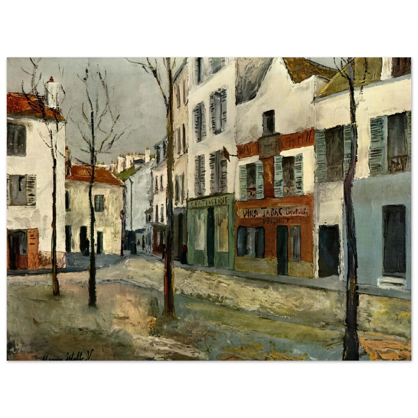 Maurice Utrillo - SQUARE TERTRE ON MONTMARTRE 2 Fine Art Poster - Default Title