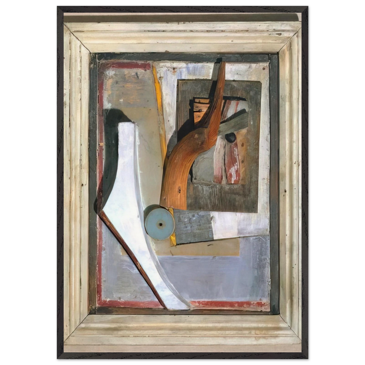 RELIEF IN RELIEF 1945 - Kurt Schwitters Framed Art Print – Black Wooden Frame - Default Title - -Framed Art Print