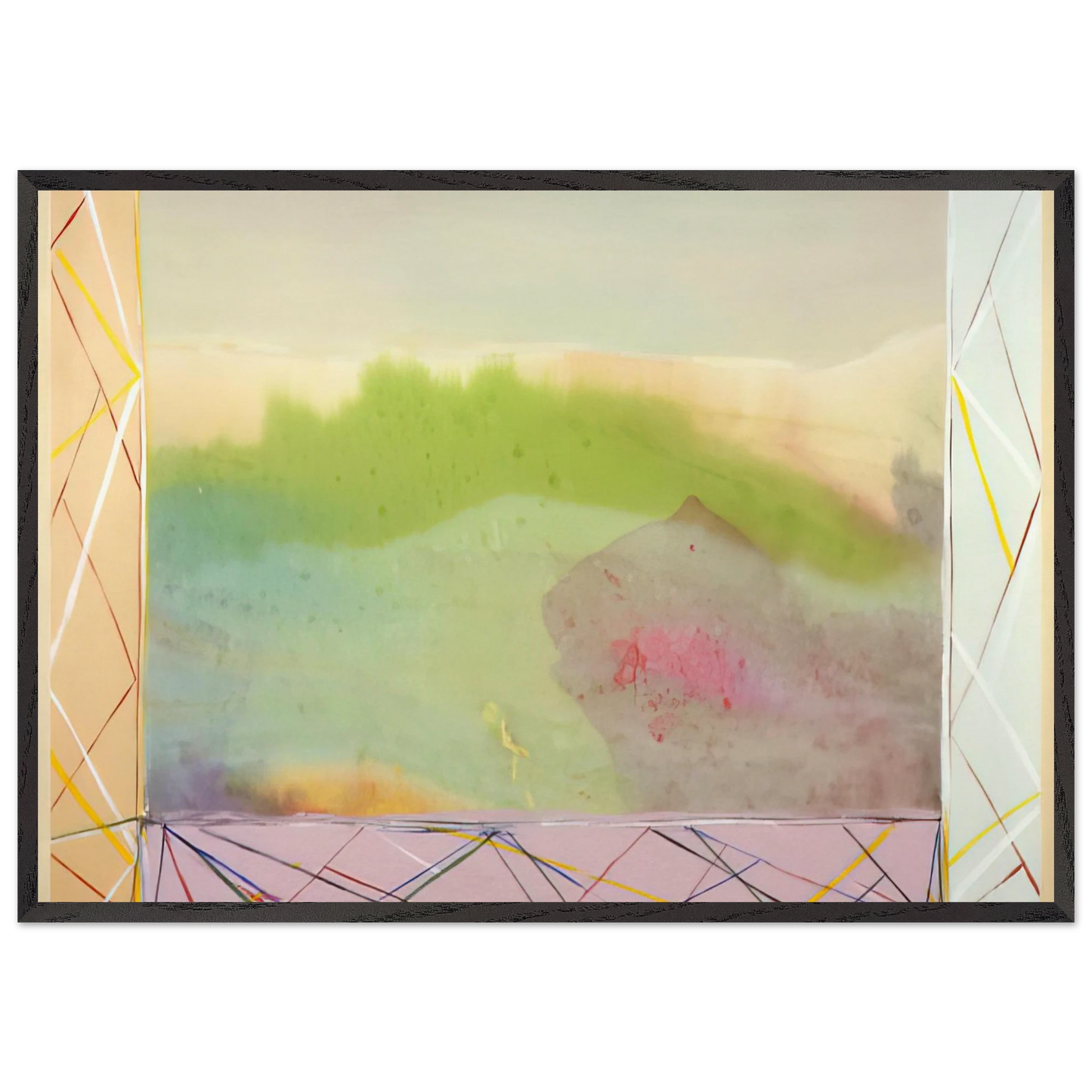 A Vision - 1988 - Ronnie Landfield 70x100 cm / 28x40 inches Framed Art Print – Black Wooden Frame