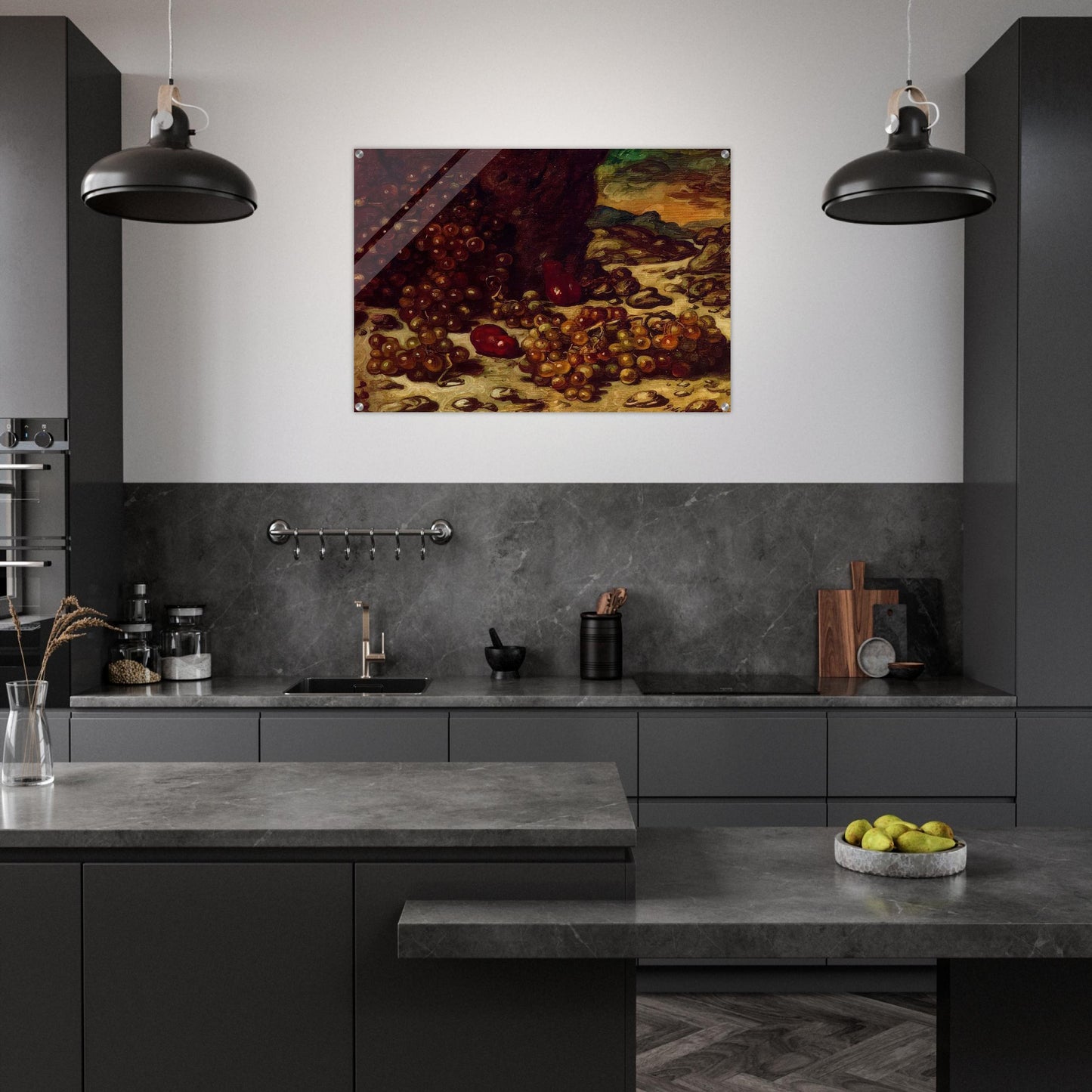 STILL LIFE WITH ROCKY LANDSCAPE 1942 - Giorgio de Chirico Acrylic Print - 70x100 cm / 28x40″ inches | Giorgio de Chirico Wall Art | Giorgio de Chirico Prints