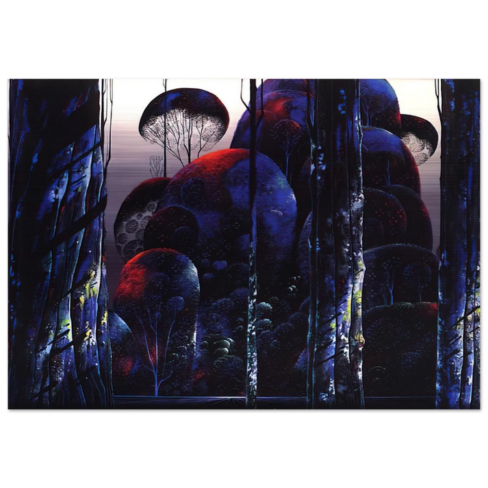 Trees Draped in Autumn - Eyvind Earle Brushed Aluminum Print - 70x100 cm / 28x40 inches | Eyvind Earle Aluminum Print | Eyvind Earle Prints