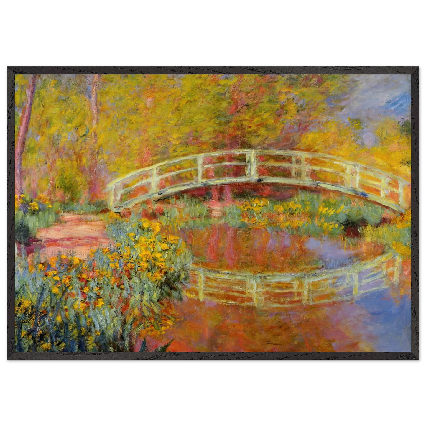 The Japanese Bridge The Bridge in Monets Garden - claude monet Framed Art Print – Black Wooden Frame - Default Title - -Framed Art Print