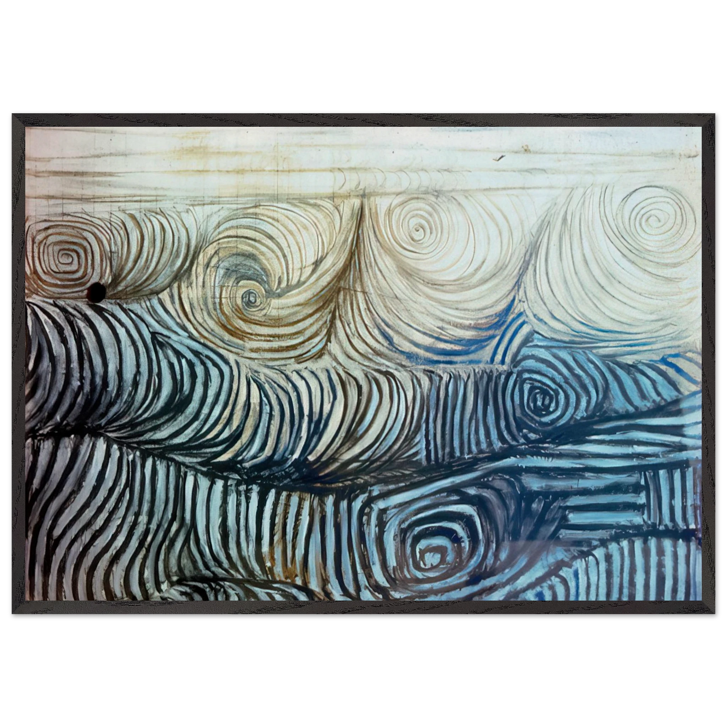 THE WAVE 1950 - Victor Pasmore Framed Art Print – Black Wooden Frame - Default Title - -Framed Art Print