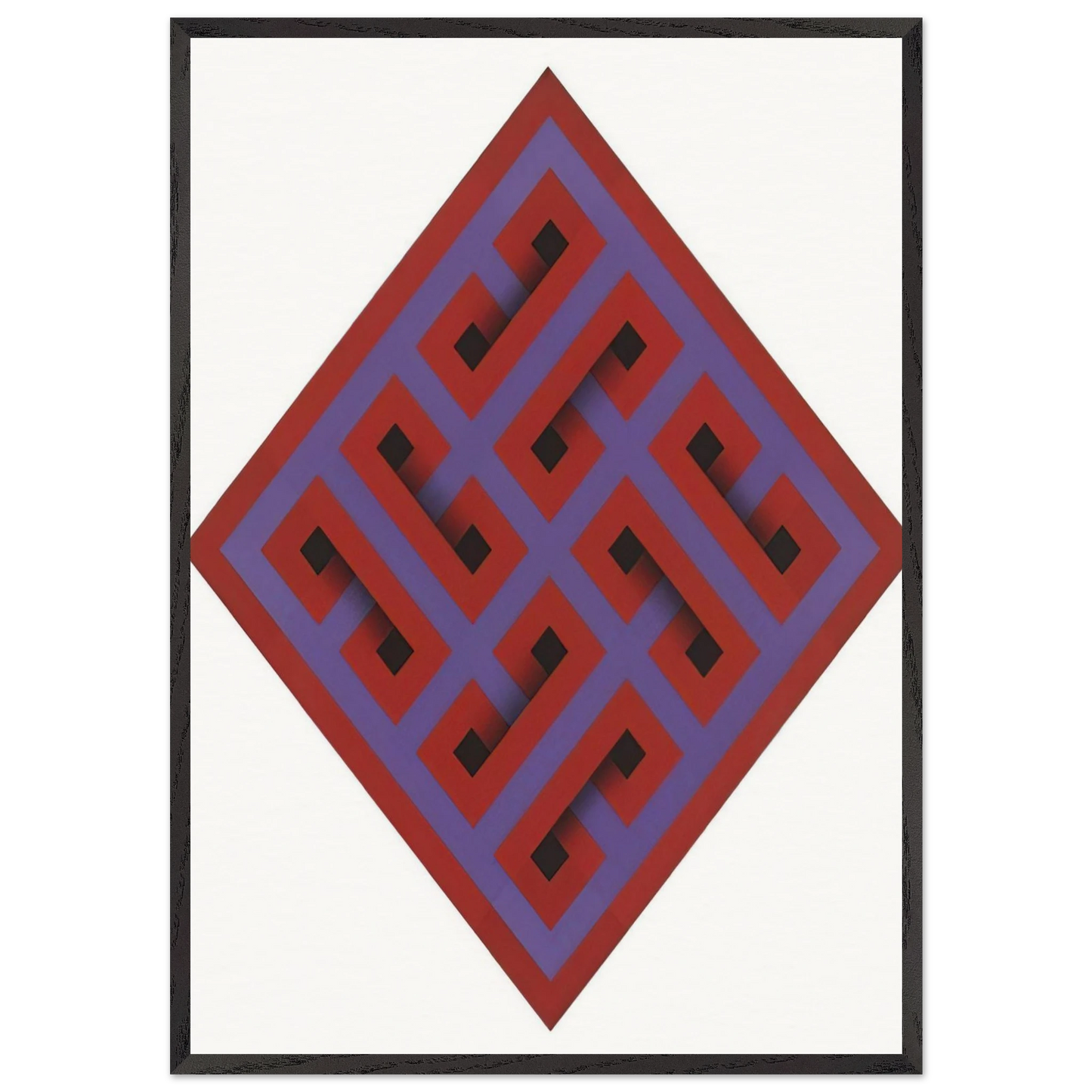 Mur-Mur - 1968 - Omar Rayo 70x100 cm / 28x40 inches Framed Art Print – Black Wooden Frame