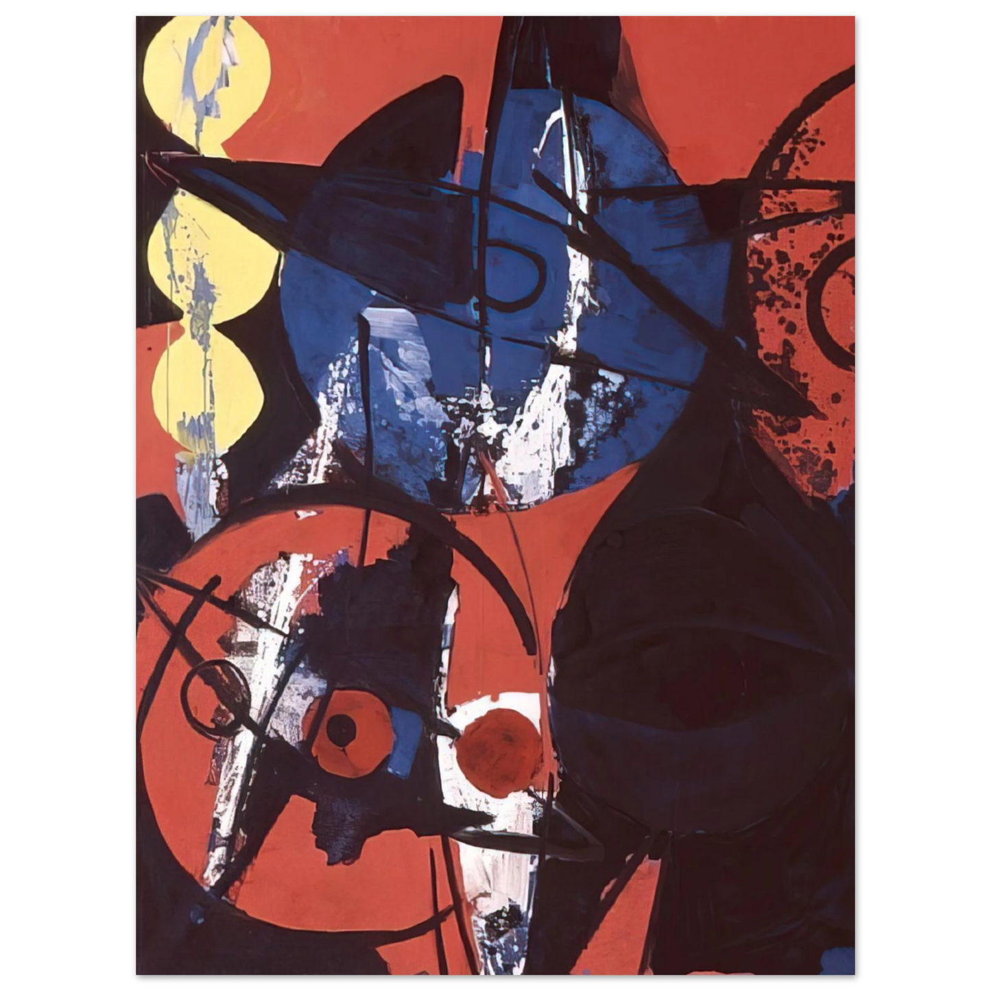 Ernst Wilhelm Nay - Blaufeuer - 1964 Fine Art Poster - Default Title