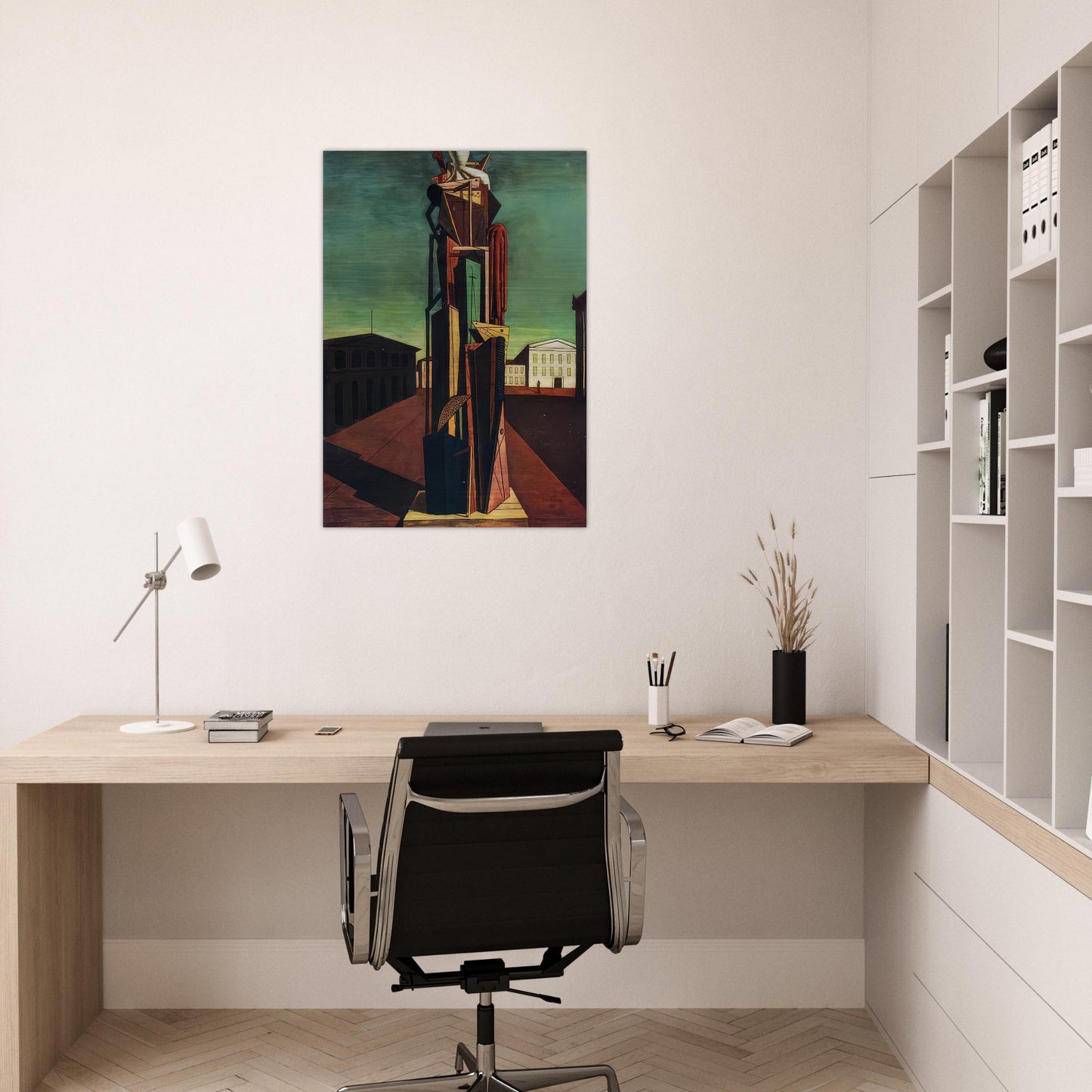 THE GREAT METAPHYSICIAN 1917 - Giorgio de Chirico Brushed Aluminum Print - 70x100 cm / 28x40 inches | Giorgio de Chirico Aluminum Print | Giorgio de Chirico Prints