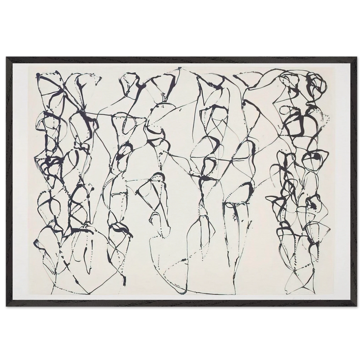 Cold Mountain Series Zen Study 6 - 1991 - Brice Marden 70x100 cm / 28x40 inches Framed Art Print – Black Wooden Frame