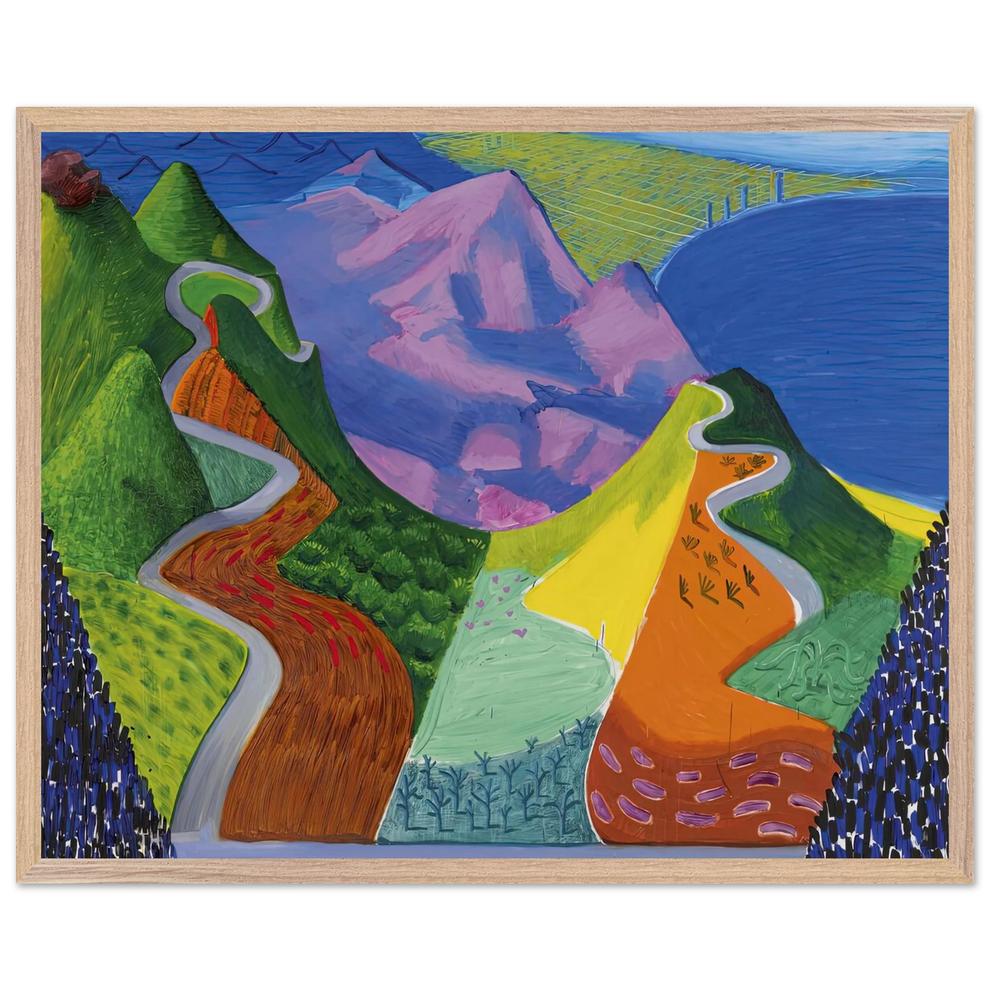 David Hockney - David Hockney Wall art - A3 (29.7 x 42 cm) - Premium Wooden Framed Poster With Fine Art Paper-canvas - Wood frame