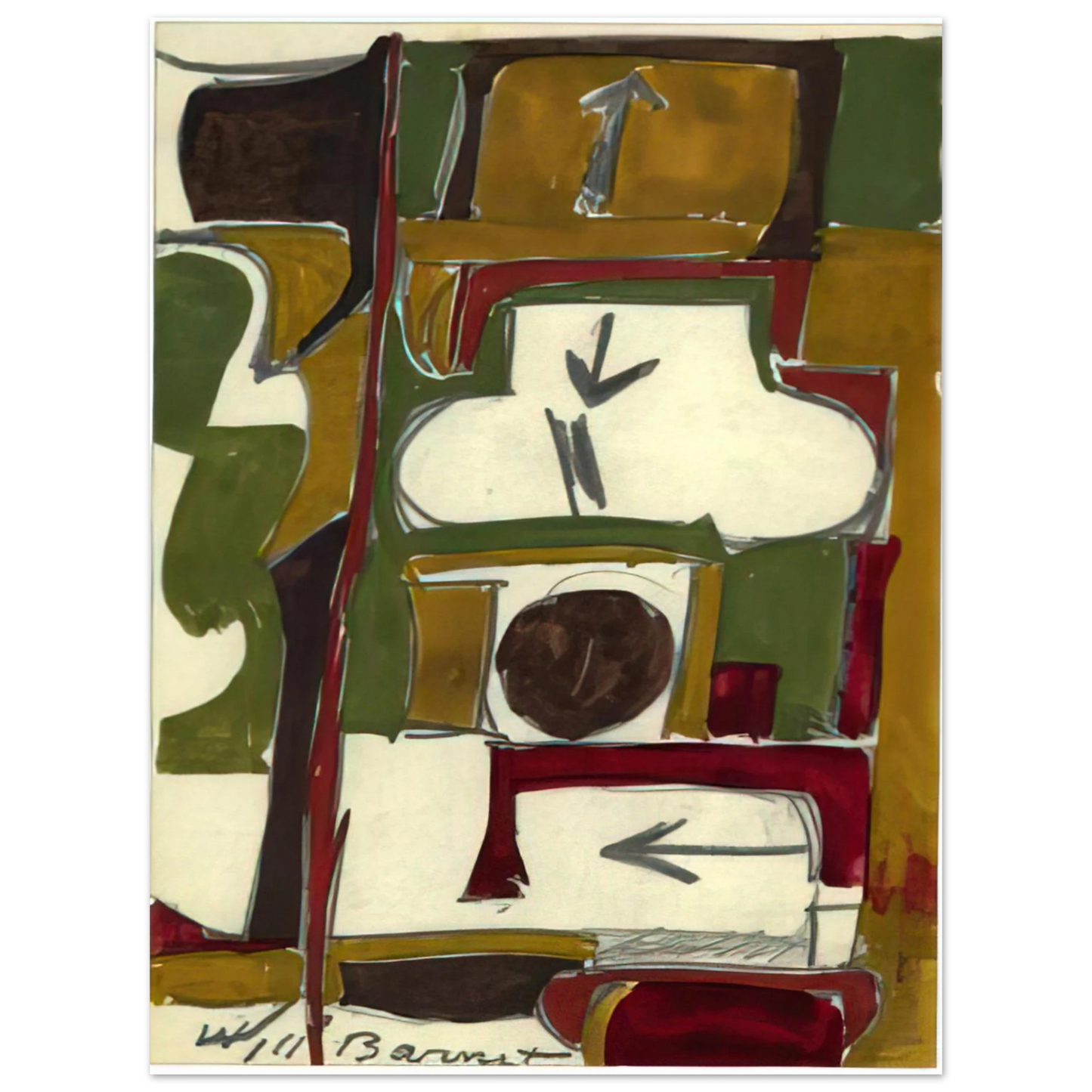 Will Barnet - Untitled - 1956 Fine Art Poster - Default Title