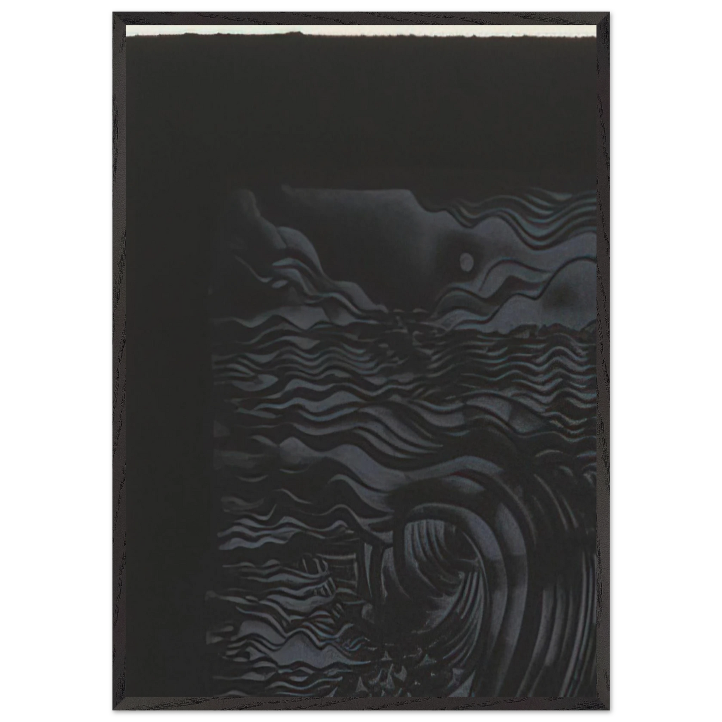 STUDY FOR AN UNTITLED PRINT WHITE ON BLACK 1982 - Lee Bontecou 70x100 cm / 28x40 inches Framed Art Print – Black Wooden Frame