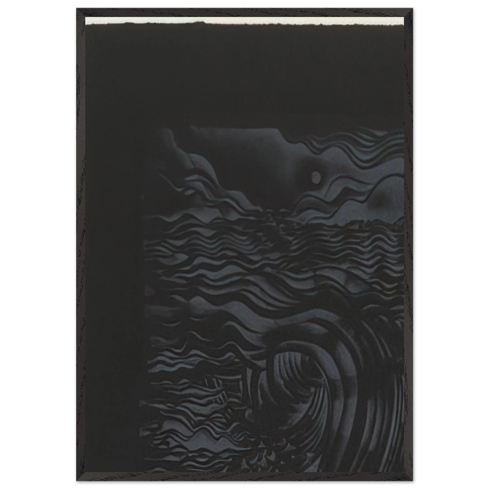 STUDY FOR AN UNTITLED PRINT WHITE ON BLACK 1982 - Lee Bontecou 70x100 cm / 28x40 inches Framed Art Print – Black Wooden Frame