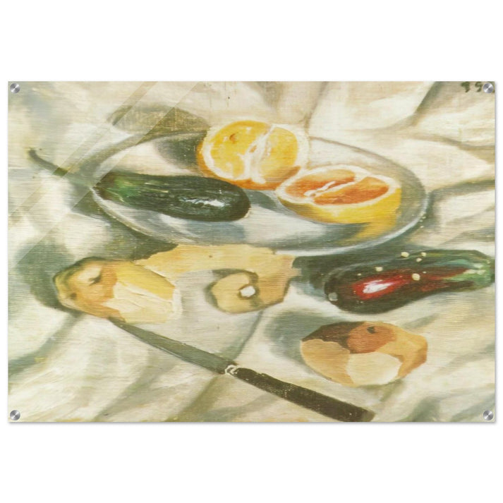 STILL LIFE WITH AUBERGINES - Salvador Dali Acrylic Print - 70x100 cm / 28x40″ inches