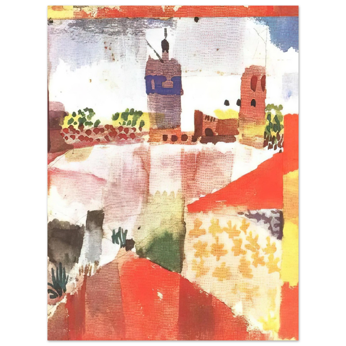 Paul Klee - HAMMAMET WITH MOSQUE 1914 75x100 cm / 30x40inches Fine Art Poster